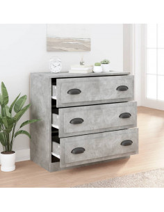 Credenza Grigio Cemento 70x35,5x67,5 cm in Legno Multistrato