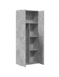 Credenza Grigio Cemento 70x35x180 cm in Legno Multistrato