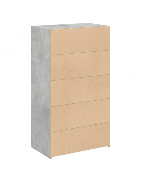 Credenza Grigio Cemento 70x41x124 cm in Legno Multistrato
