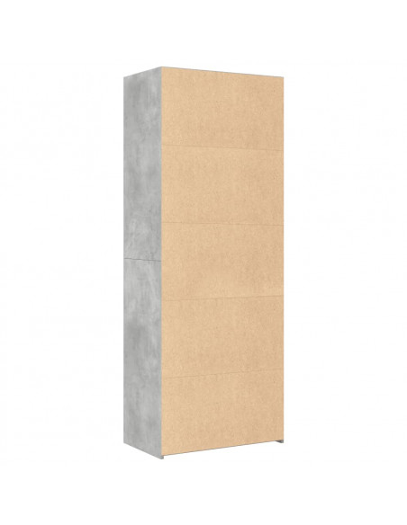 Credenza Grigio Cemento 70x41x185 cm in Legno Multistrato