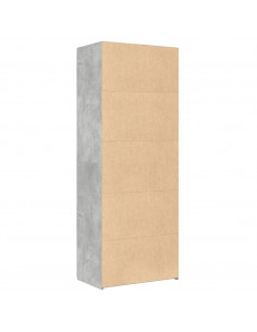 Credenza Grigio Cemento 70x42,5x185 cm in Legno Multistrato