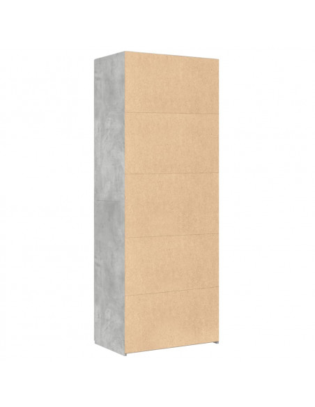 Credenza Grigio Cemento 70x42,5x185 cm in Legno Multistrato