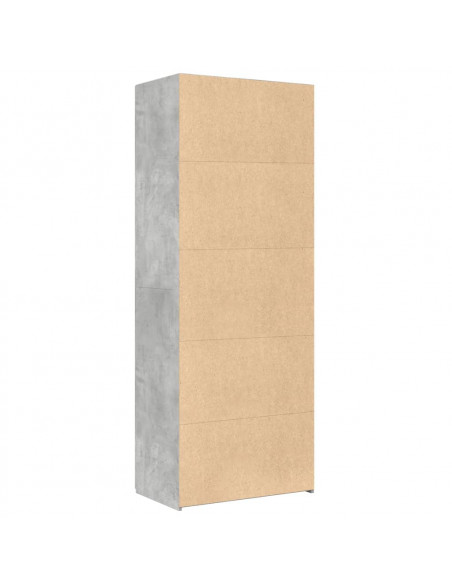 Credenza Grigio Cemento 70x42,5x185 cm in Legno Multistrato
