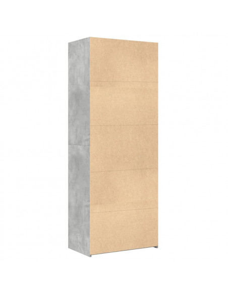 Credenza Grigio Cemento 70x42,5x185 cm in Legno Multistrato