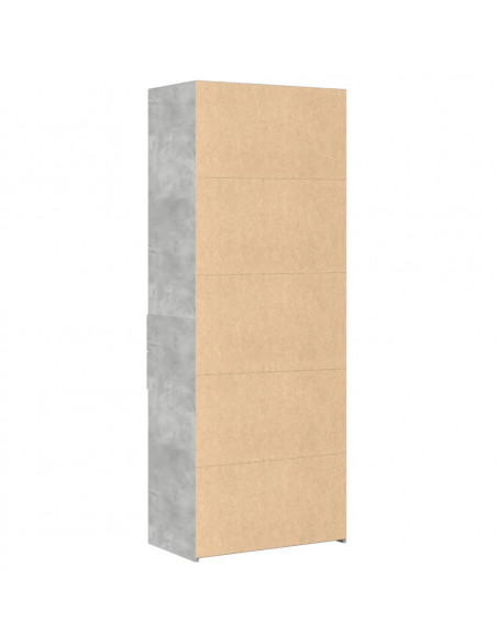 Credenza Grigio Cemento 70x42,5x185 cm in Legno Multistrato