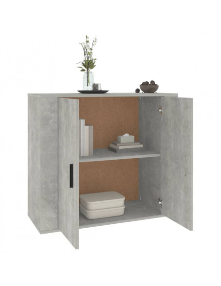 Credenza Grigio Cemento 80x33x70 cm in Legno Multistrato