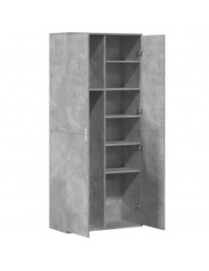 Credenza Grigio Cemento 80x35x180 cm in Legno Multistrato