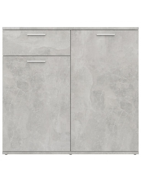Credenza Grigio Cemento 80x36x75 cm in Legno Multistrato