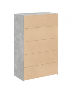 Credenza Grigio Cemento 80x42,5x124 cm in Legno Multistrato