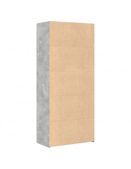 Credenza Grigio Cemento 80x42,5x185 cm in Legno Multistrato