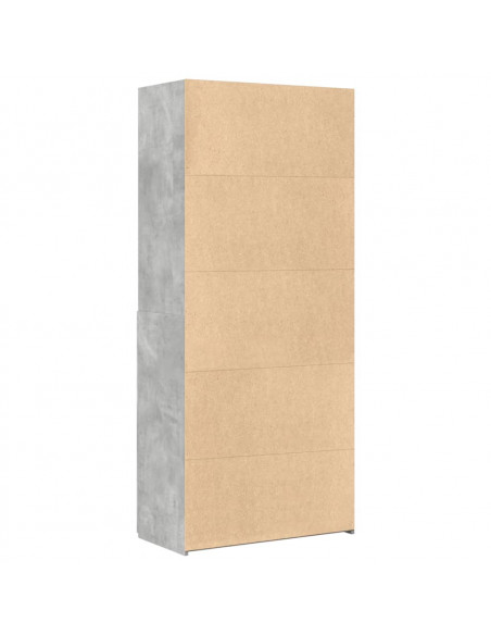 Credenza Grigio Cemento 80x42,5x185 cm in Legno Multistrato