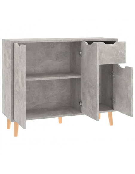 Credenza Grigio Cemento 90x30x72 cm in Legno Multistrato
