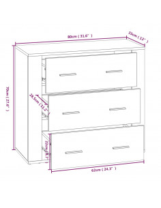 Credenza Grigio Cemento in Legno Multistrato