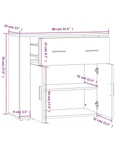 Credenza Grigio Cemento in Legno Multistrato
