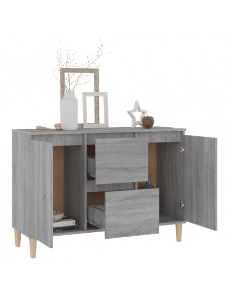 Credenza Grigio Sonoma 103,5x35x70 cm in Legno Ingegnerizzato