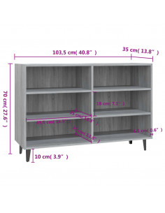 Credenza Grigio Sonoma 103,5x35x70 cm in Truciolato