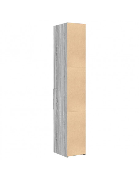 Credenza Grigio Sonoma 30x42,5x185 cm in Legno Multistrato