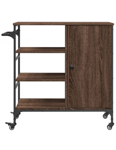 Carrello da Cucina Rovere Marrone 87,5x38,5x84,5 cm Multistrato