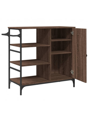 Carrello da Cucina Rovere Marrone 87,5x38,5x84,5 cm Multistrato