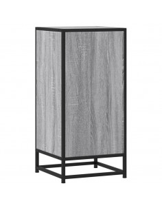 Credenza Grigio Sonoma 35,5x35x76 cm in Truciolato e Metallo