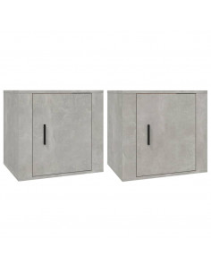 Comodini 2 pz Grigio Cemento 50x39x47 cm 2