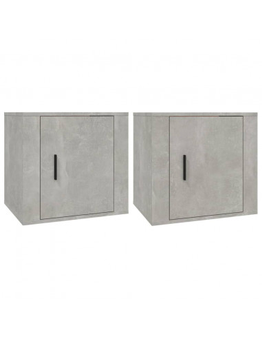 Comodini 2 pz Grigio Cemento 50x39x47 cm