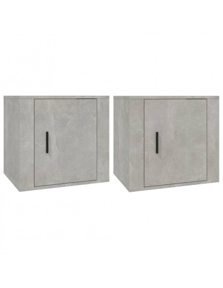 Comodini 2 pz Grigio Cemento 50x39x47 cm