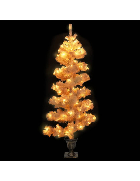 Albero di Natale Preilluminato con Vaso Bianco 120 cm in PVC