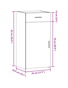 Credenza Grigio Sonoma 45x42,5x93 cm in Legno Multistrato