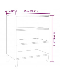 Credenza Grigio Sonoma 57x35x70 cm in Truciolato