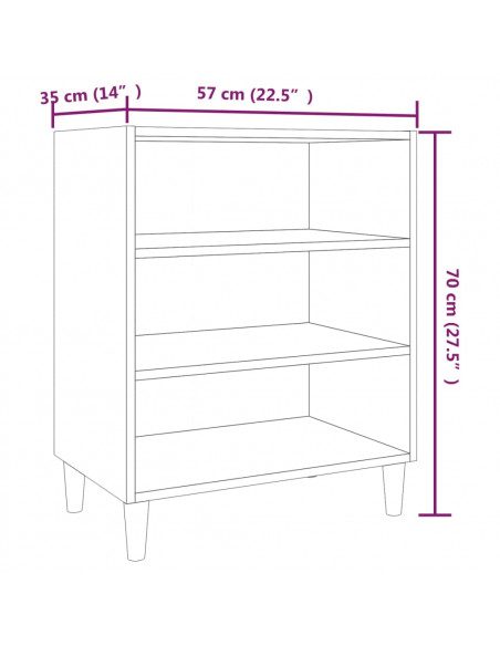 Credenza Grigio Sonoma 57x35x70 cm in Truciolato