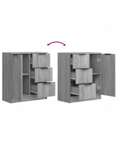 Credenza Grigio Sonoma 60x30x70 cm in Legno Multistrato