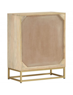 Credenza con 2 Ante 55x30x70 cm in Legno Massello di Mango 2