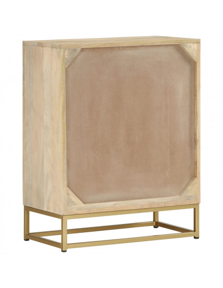 Credenza con 2 Ante 55x30x70 cm in Legno Massello di Mango