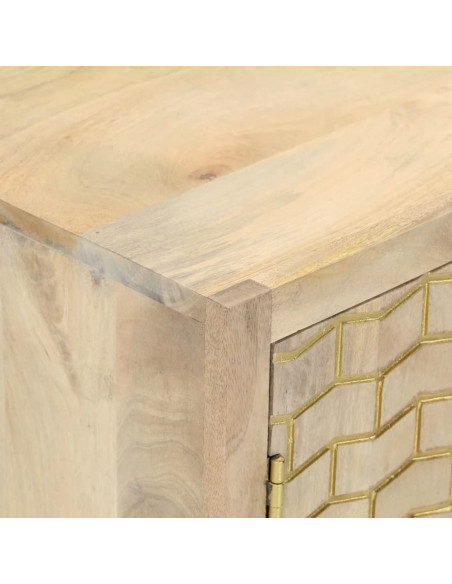 Credenza con 2 Ante 55x30x70 cm in Legno Massello di Mango