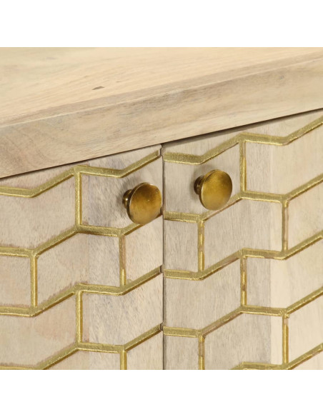 Credenza con 2 Ante 55x30x70 cm in Legno Massello di Mango