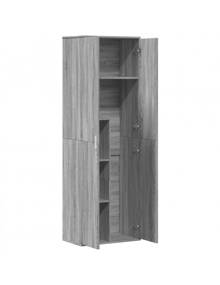 Credenza Grigio Sonoma 60x35x180 cm in Legno Multistrato