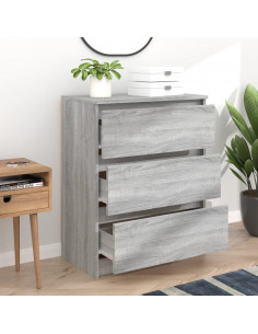 Credenza Grigio Sonoma 60x35x76 cm in Legno Multistrato