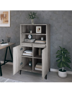 Credenza Grigio Sonoma 60x36x110 cm in Legno Multistrato