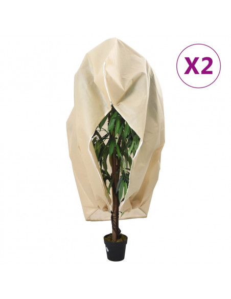 Coperture con Cerniera per Piante 2pz 70 g/m² 1,55x1,55 m