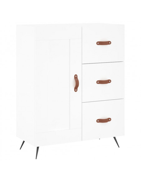 Credenza Bianca 69,5x34x180 cm in Legno Multistrato