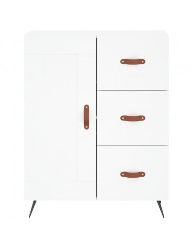 Credenza Bianca 69,5x34x180 cm in Legno Multistrato