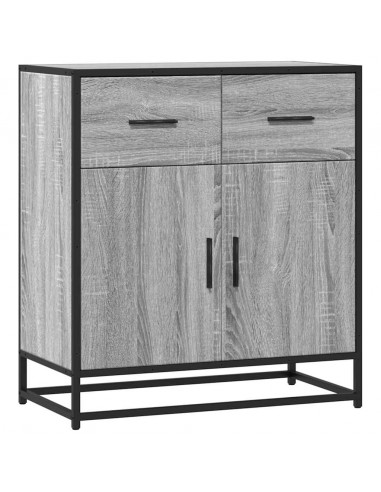 Credenza Grigio Sonoma 68x35x76 cm in Truciolato e Metallo