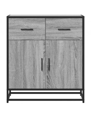 Credenza Grigio Sonoma 68x35x76 cm in Truciolato e Metallo