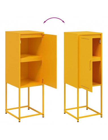 Credenza Giallo Senape 36x39x107 cm in Acciaio