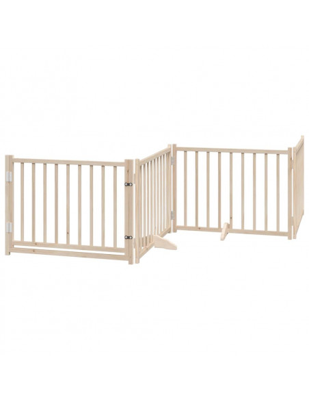 Cancello per Cani Pieghevole 6 Pannelli 480 cm Legno di Pioppo