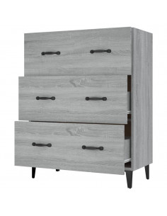 Credenza Grigio Sonoma 69,5x34x90 cm in Legno Multistrato