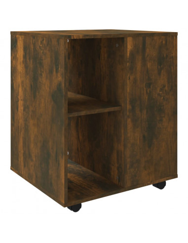 Armadietto con Ruote Rovere Fumo 60x53x72 cm Legno Multistrato