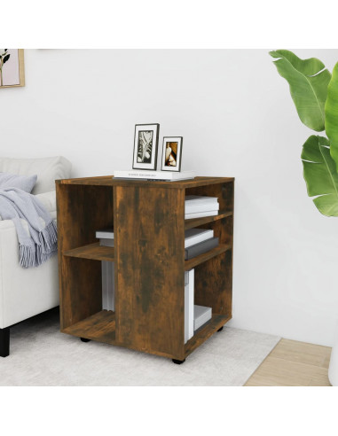 Armadietto con Ruote Rovere Fumo 60x53x72 cm Legno Multistrato