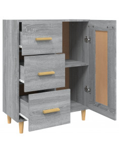 Credenza Grigio Sonoma 69,5x34x90 cm in Legno Multistrato